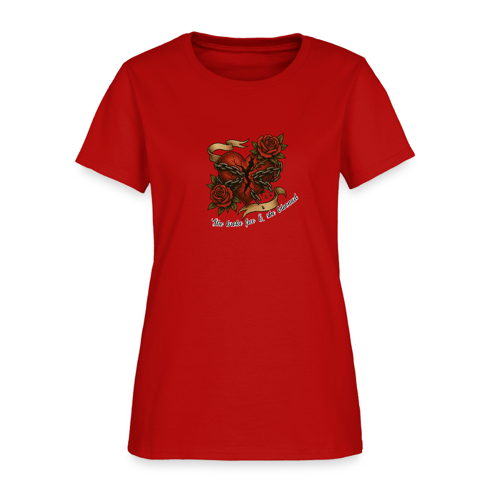 Broke free—graphic tee - red