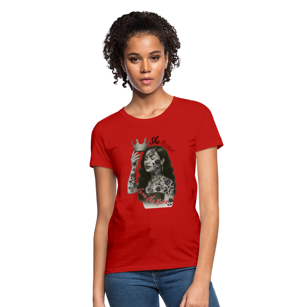 She Rose in Ruins— graphic tee - red