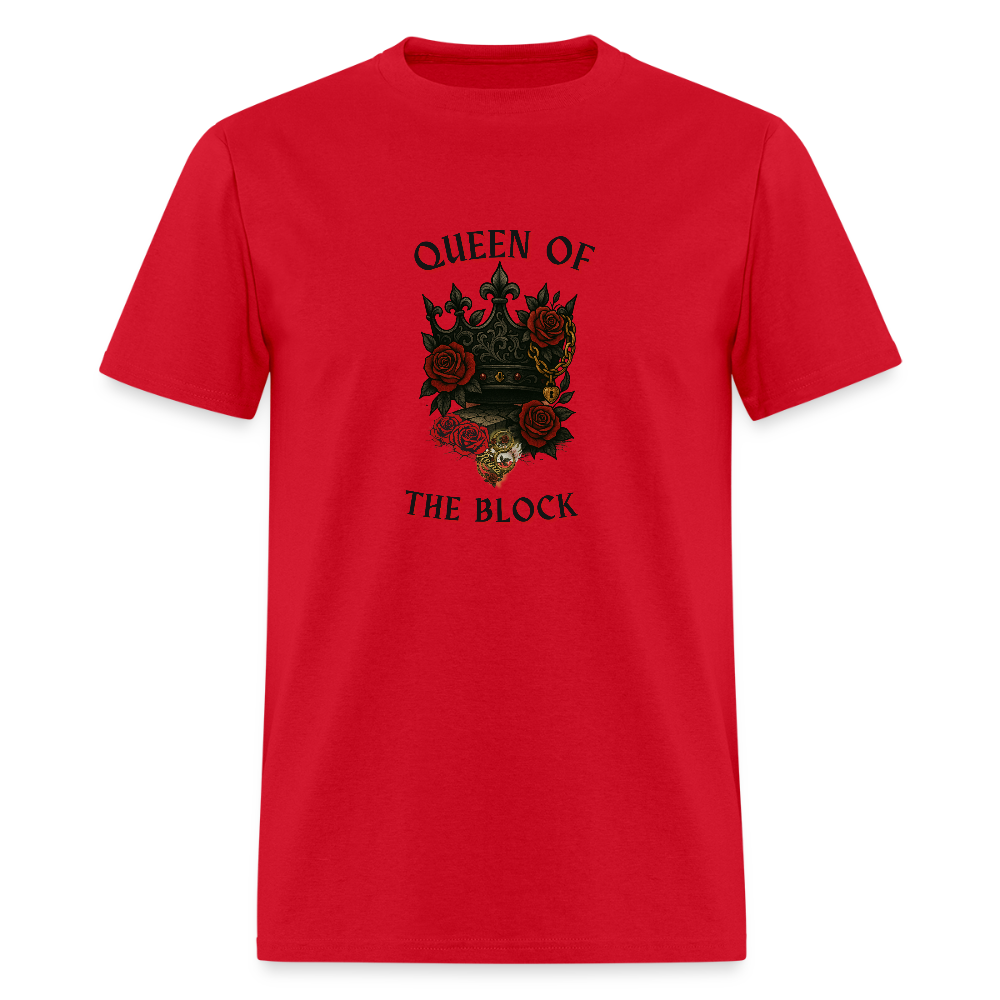 Queen of the block- graphic tee - red