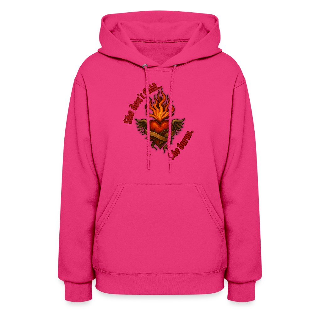 She burns—Women's Hoodie - fuchsia