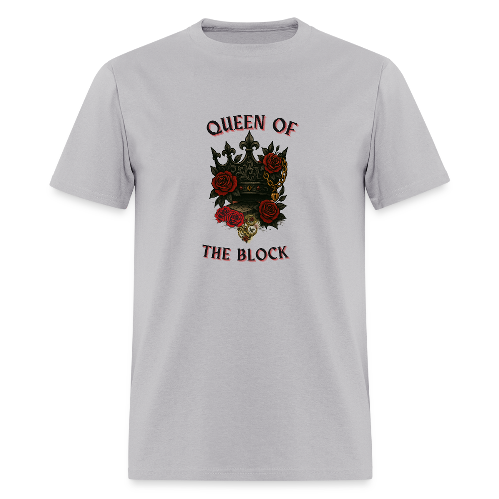 Queen of the block- graphic tee - gravel 