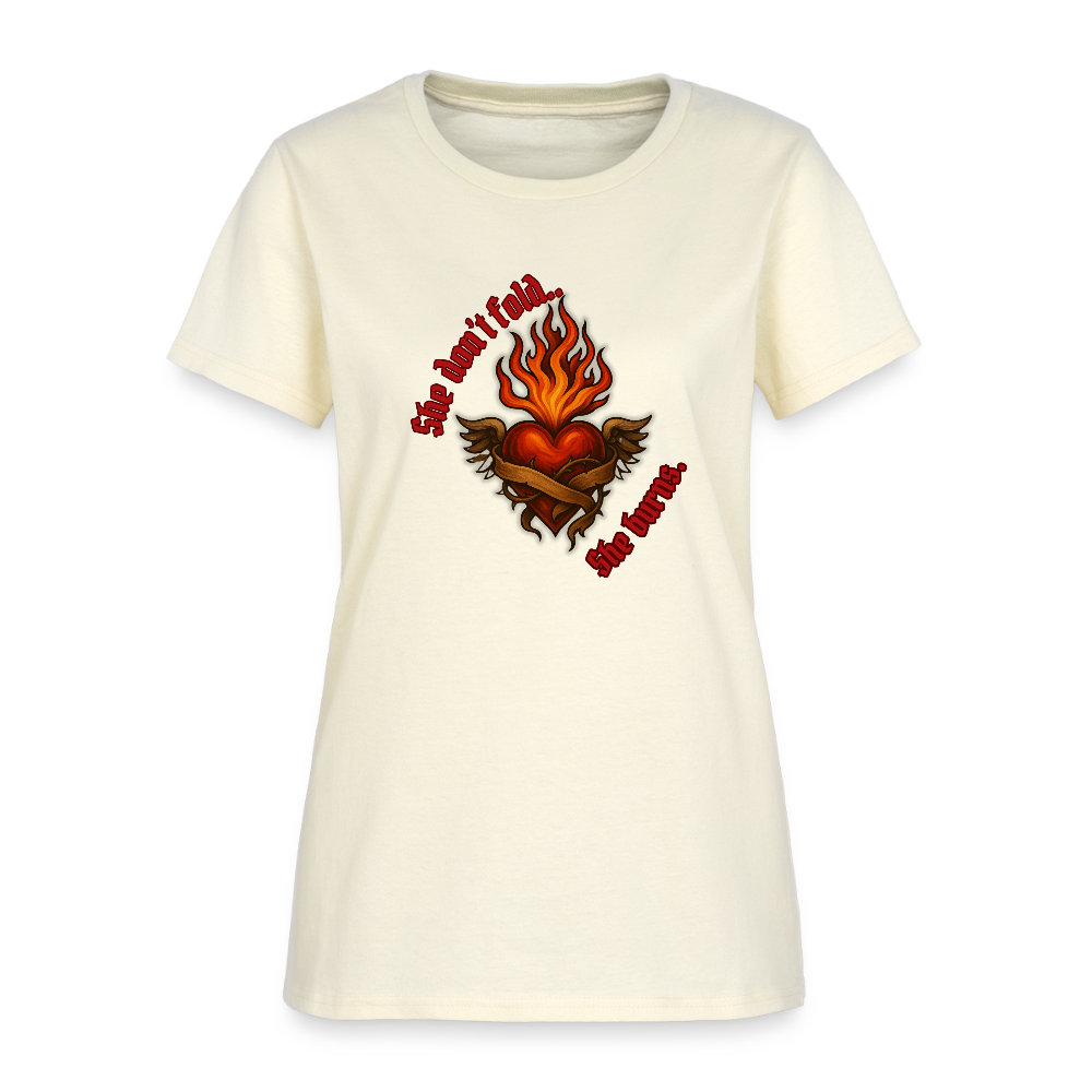 She burns— graphic tee - off white