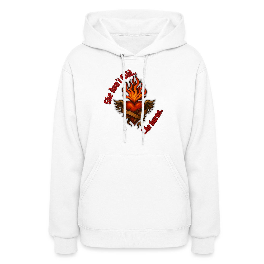 She burns—Women's Hoodie - white