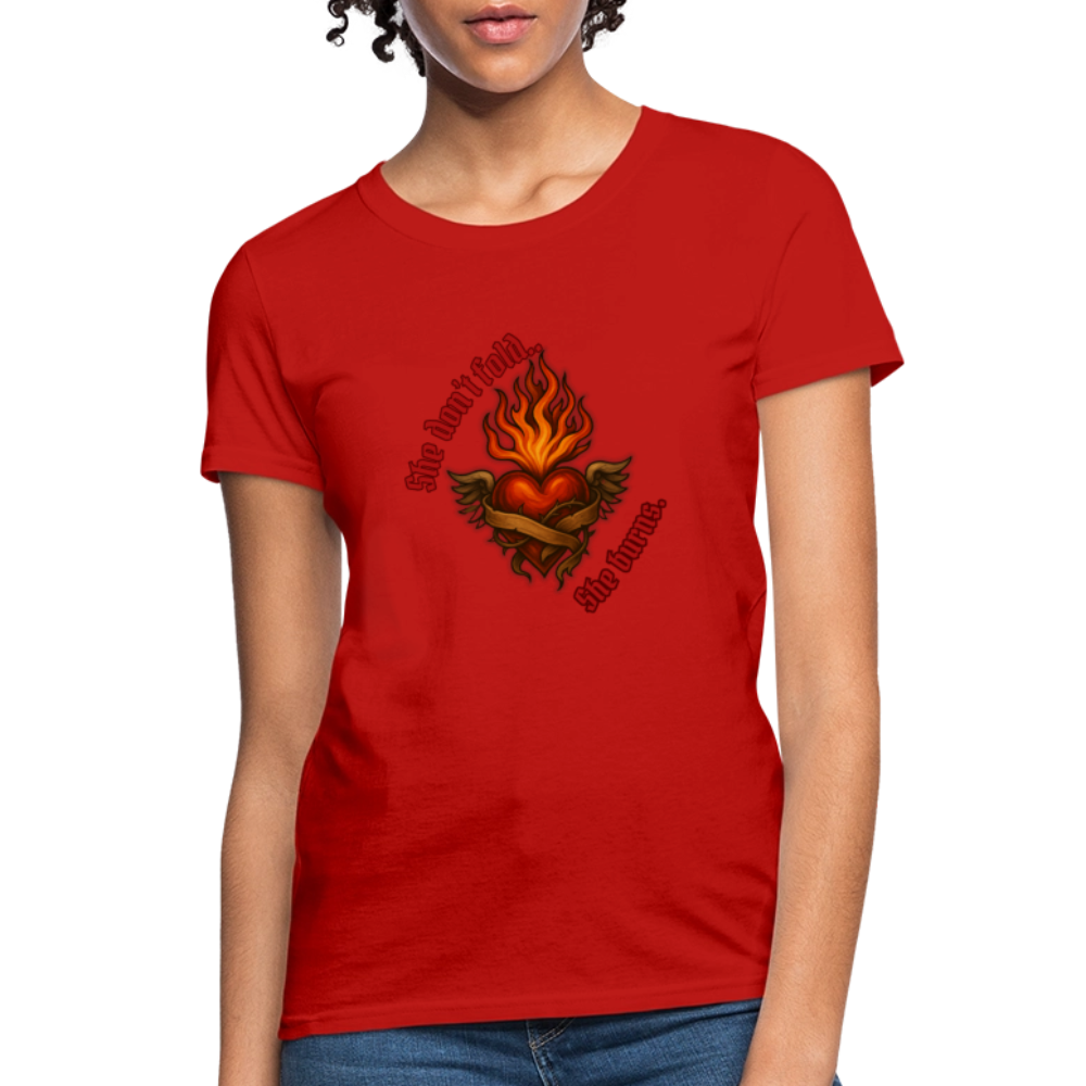 She burns— graphic tee - red