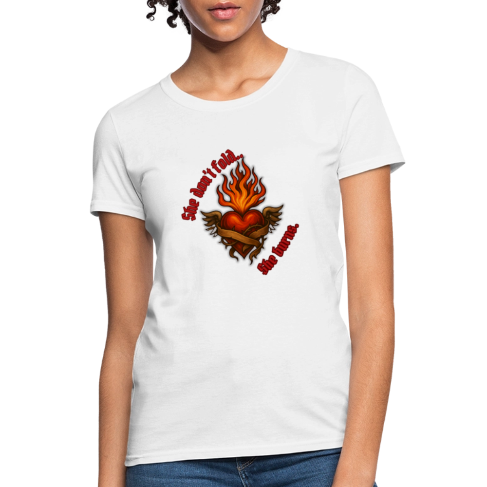 She burns— graphic tee - white