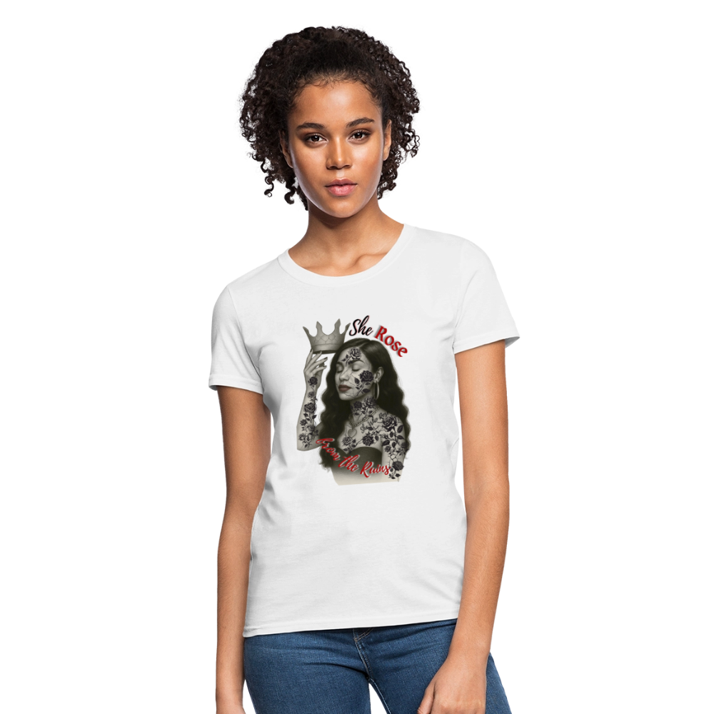 She Rose in Ruins— graphic tee - white