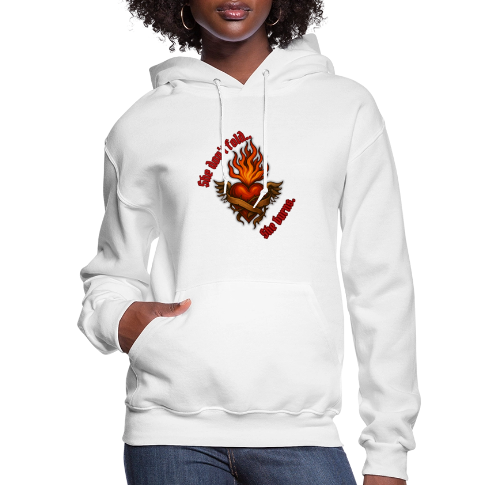 She burns—Women's Hoodie - white