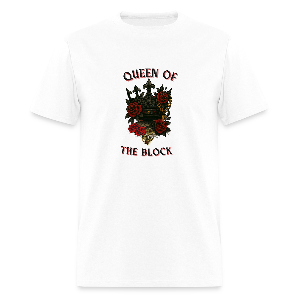 Queen of the block- graphic tee - white