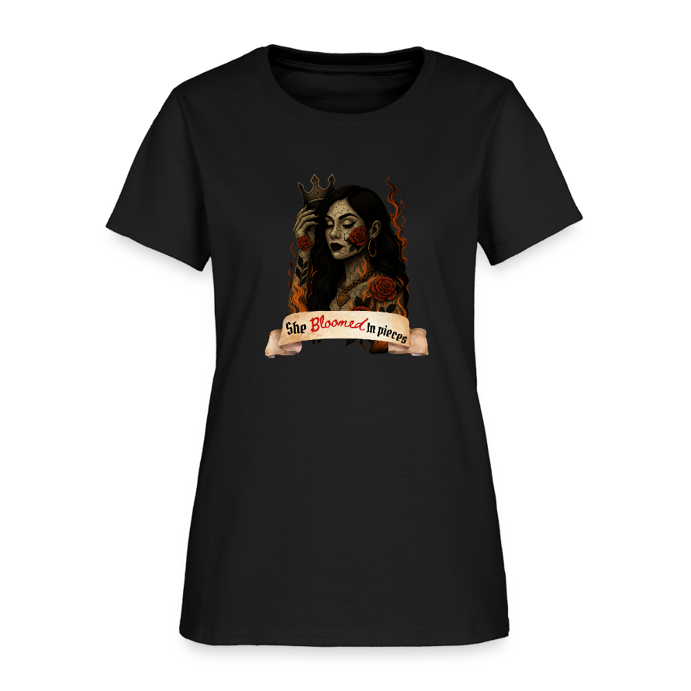 She bloomed— graphic tee - black