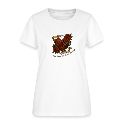 Broke free—graphic tee - white