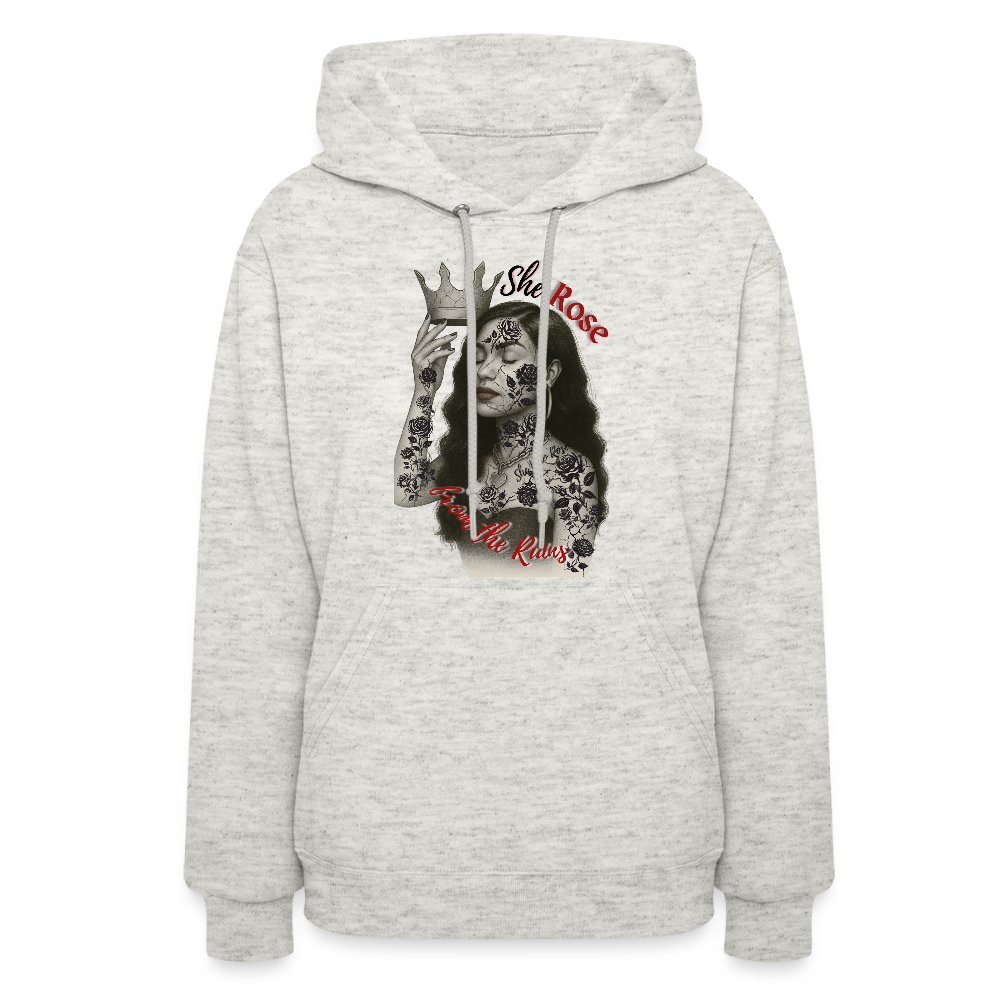 She rose/-hoodie - heather oatmeal