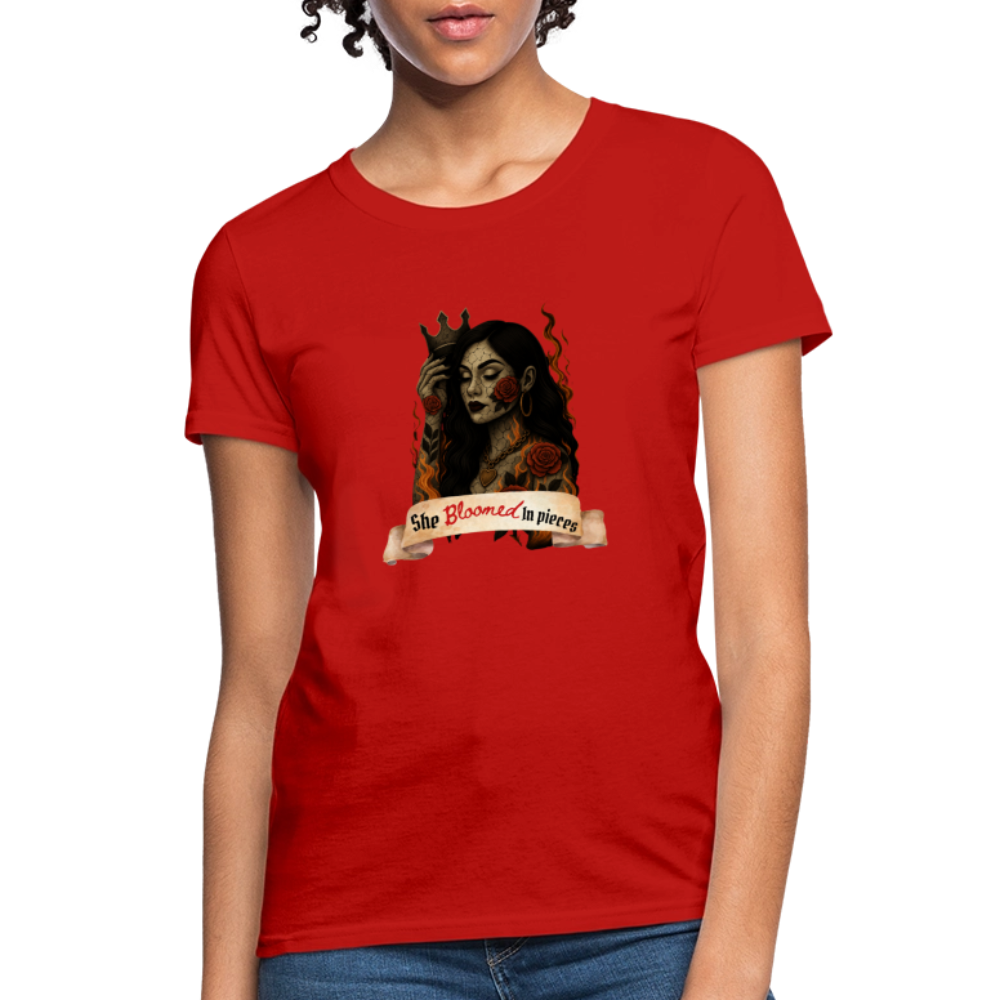 She bloomed— graphic tee - red