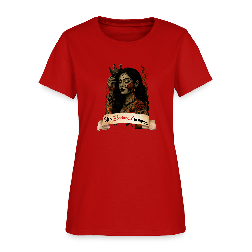 She bloomed— graphic tee - red