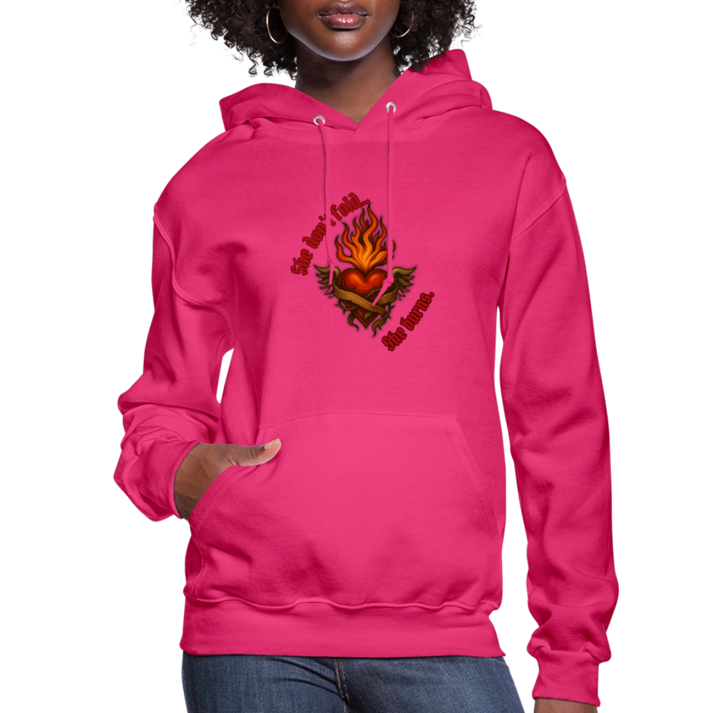 She burns—Women's Hoodie - fuchsia