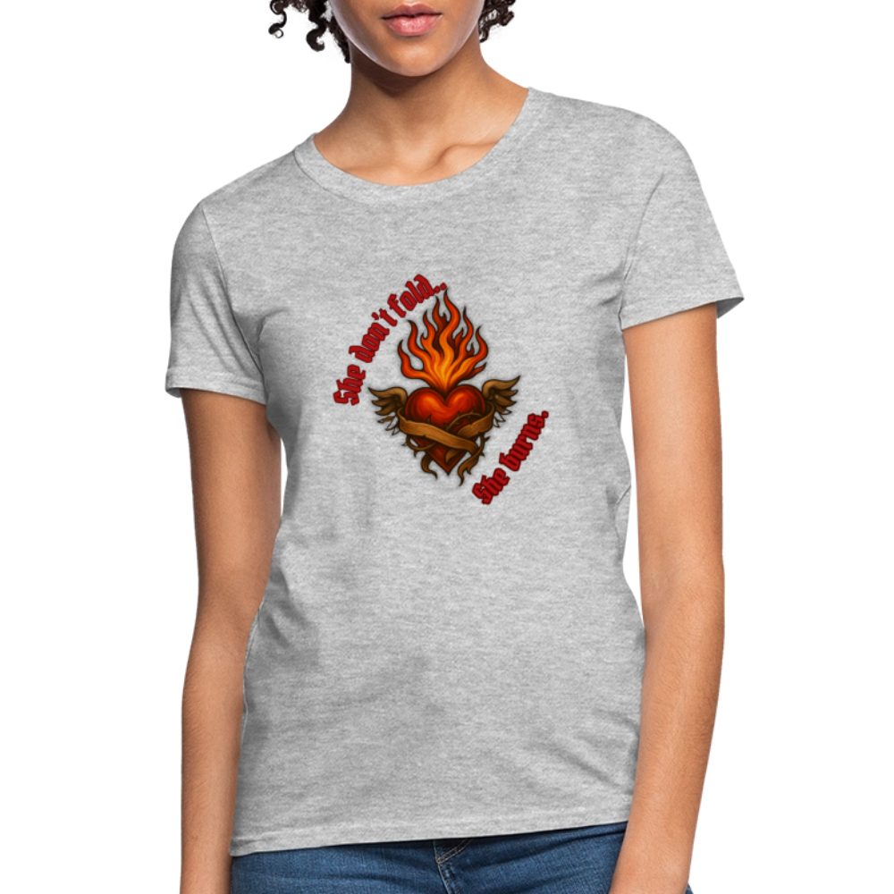 She burns— graphic tee - heather gray