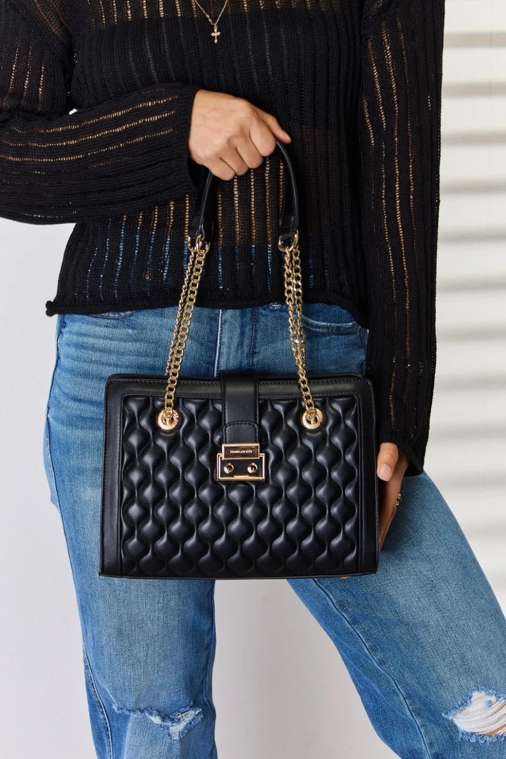 Quilted Reina City Handbag -David Jones